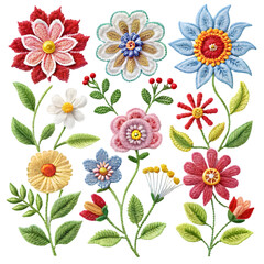set of flowers