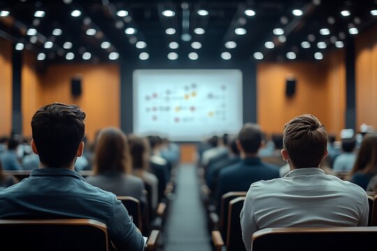Attendees at Formal Educational Meeting with Projector