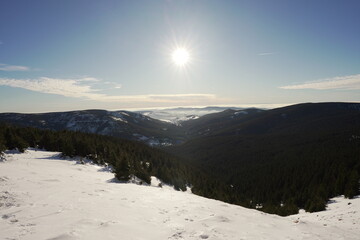 snow covered mountains