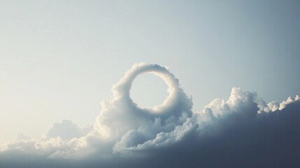 Radiant golden spiral in the sky blends seamlessly with clouds, symbolizing divine oneness and creating a surreal horizon at dusk