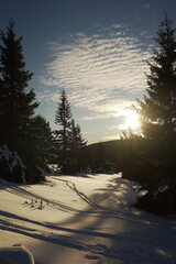 sunset in the mountains