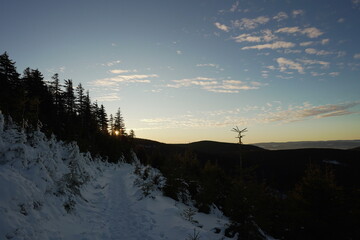 sunset in the mountains