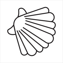 Scallop icon outline vector