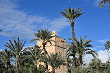 stara kamienna wieża na tle nieba oaza © Miroslaw