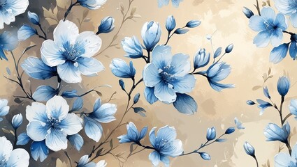 blue flowers background