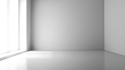 Obraz premium Minimalist White Room Corner With Window Light