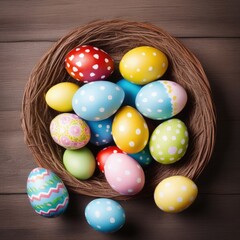 easter eggs in a basket