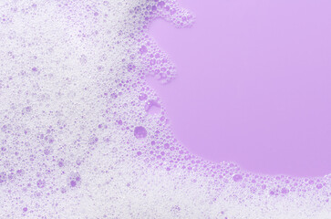 Texture of white foam. Cleansing mousse for the face or bath foam or washing powder. Copy space