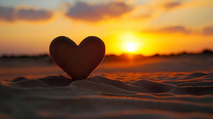 Fototapeta premium heart with sunset background valentine day 14th February 2025 with rose flower gift love and heart affair romance and romantic