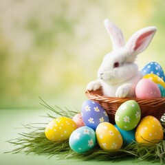 easter bunny and easter eggs