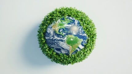 Fototapeta premium Green Earth: A Symbol of Environmental Conservation and Sustainability