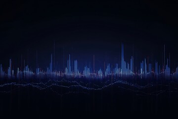 Abstract Blue Light Skyline Pattern