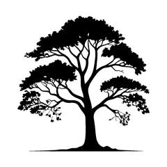 Tree silhouette vector isolated on white
