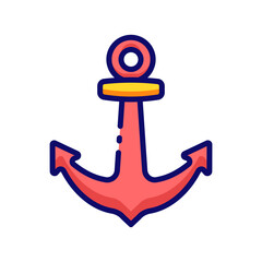 anchor marine accessory line and fill style icon vector illustration design