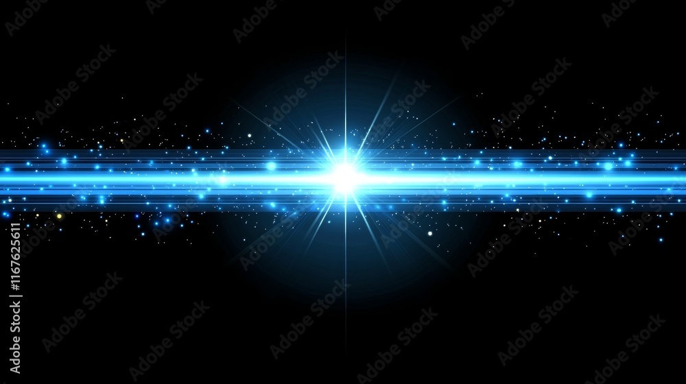 Poster vibrant blue abstract digital background with glowing particles and light streaks for a dynamic effe