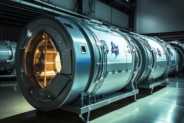 Innovative spacecraft design showcased in high-tech manufacturing facility