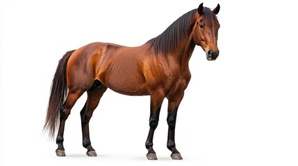 Obraz premium Majestic horse standing in studio environment captured as premium animal portrait for art and marketing
