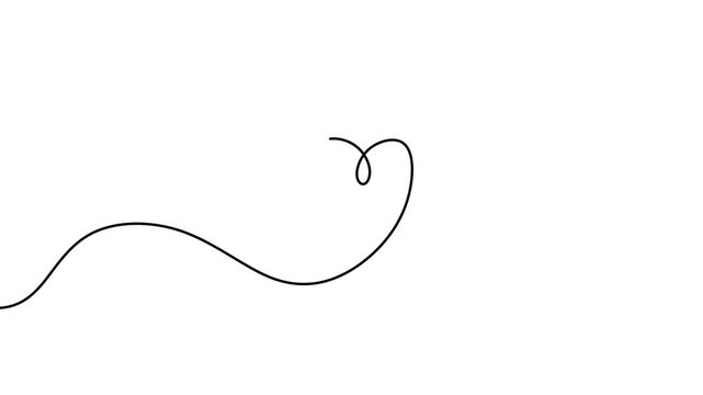 One continuous line drawing of two heart shaped balloon in the air. Romantic wedding invitation card concept isolated on white background. Happy Valentine Day. Hand drawn vector illustration