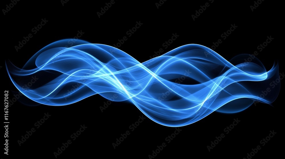 Poster futuristic blue light streaks create a mesmerizing looping animation in an abstract digital environm