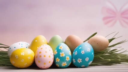 easter eggs in a basket