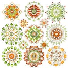 pattern with flowers    isolated on transparent background