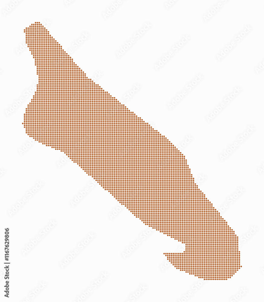 Poster aruba dotted map. digital style map of the country on white background. aruba shape with circle dots