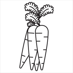 Carrot icon outline vector