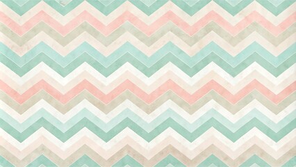 Vintage Pastel Chevron Design with Faded Texture for Retro and Children's Decor