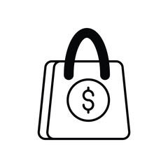 Shopping Bag with a Dollar Sign icon vector