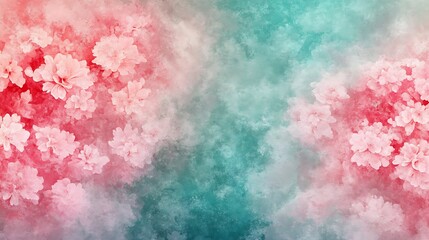 Fototapeta premium soft pastel floral abstract with delicate transitions of pink and mint green 