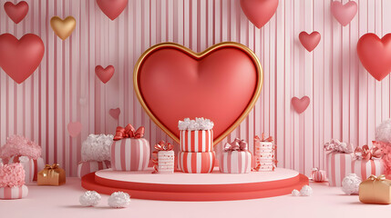 heart shaped balloons background valentine day 14th February 2025 with rose flower gift love and heart affair romance and romantic