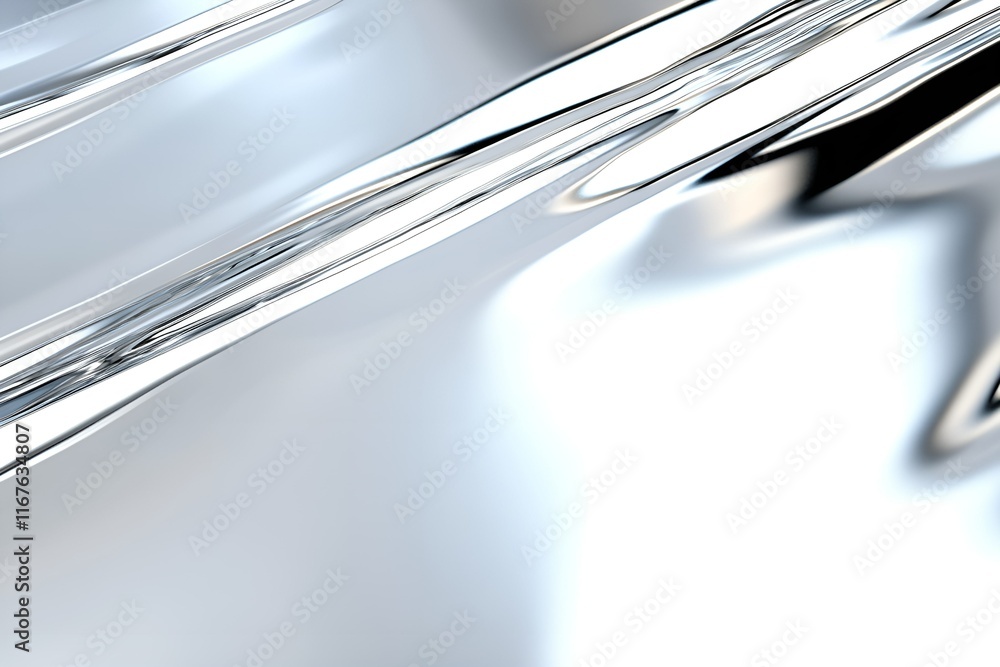 Poster smooth and reflective metallic surface with smooth lines and glossy highlights, creating a minimalis