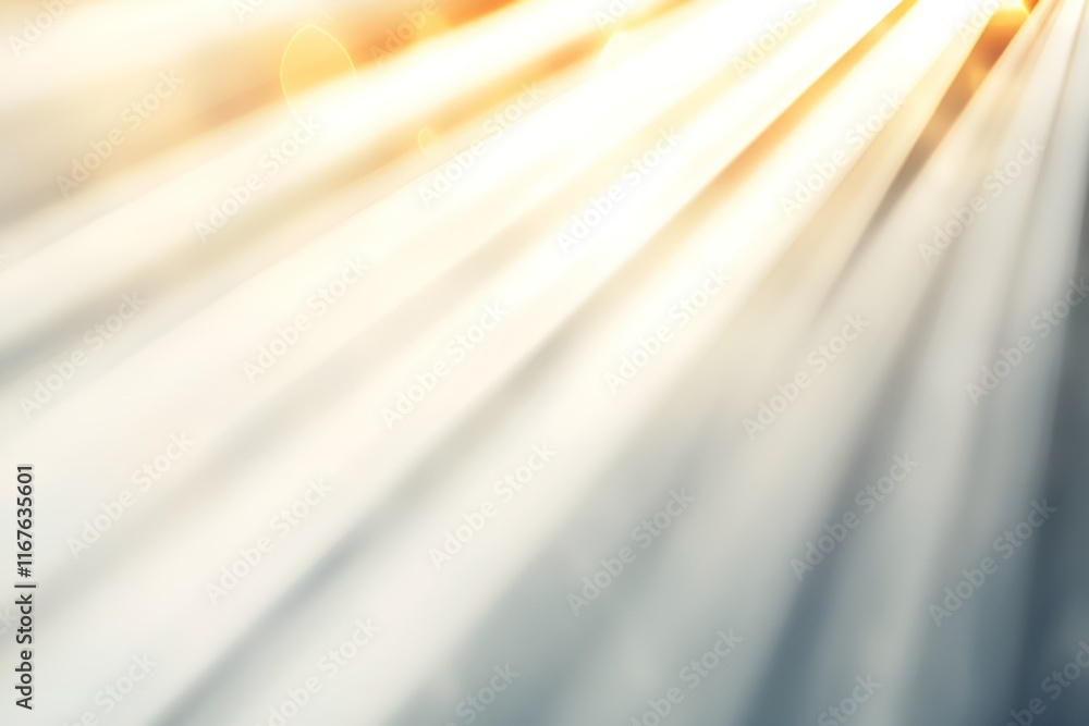 Poster an abstract image of radiant sunlight streaming in soft gold and white tones, creating a warm, calm 