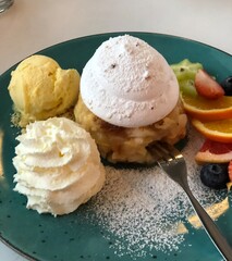 ice cream dessert with oranges