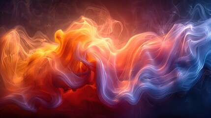 Fototapeta premium A complex tapestry of smoke in rich jewel tones, weaving through the air to create a luxurious, opulent abstract scene