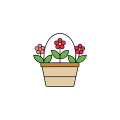  a basket of fresh flowers symbolizing beauty vector illustration