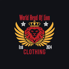 T-shirt design head of lion.