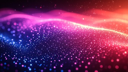 Fototapeta premium Abstract Cosmic Nebula: Pink, Purple, and Blue Glitter Wave