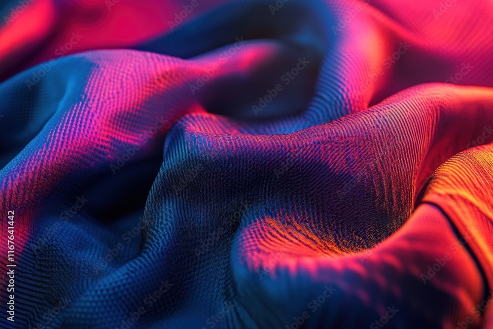 Poster textile fabric draped in vibrant colors creating a dynamic visual texture and depth