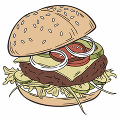 hamburger with cheese