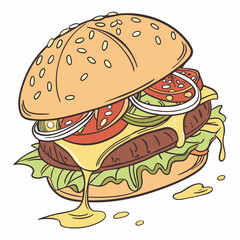 burger and fries