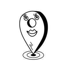     marking coordinates in a cartoon style