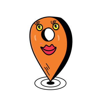     marking coordinates in a cartoon style