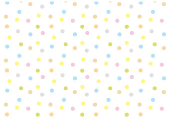 ランダムなドットのリピートパターン、カラフル、パステルトーン
