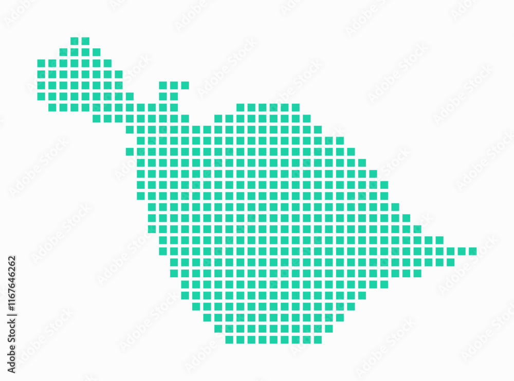 Poster digital style map of heard island and mcdonald islands on white background. the islands' shape is re