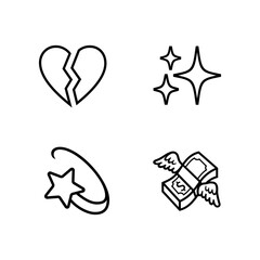 black-and-white love icons
