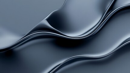Abstract Dark Grey Wavy Liquid Surface Design