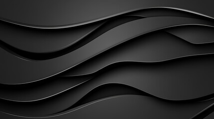 Abstract Black Wavy Layered Design Background