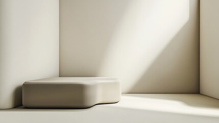 Minimalist Beige Room Corner Display Platform