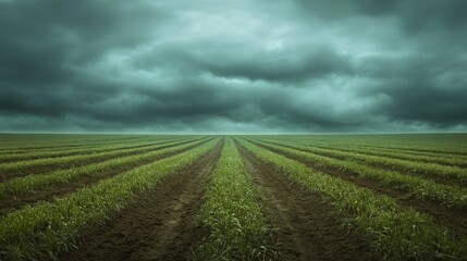 Overcast Farming Field with Realistic Textures